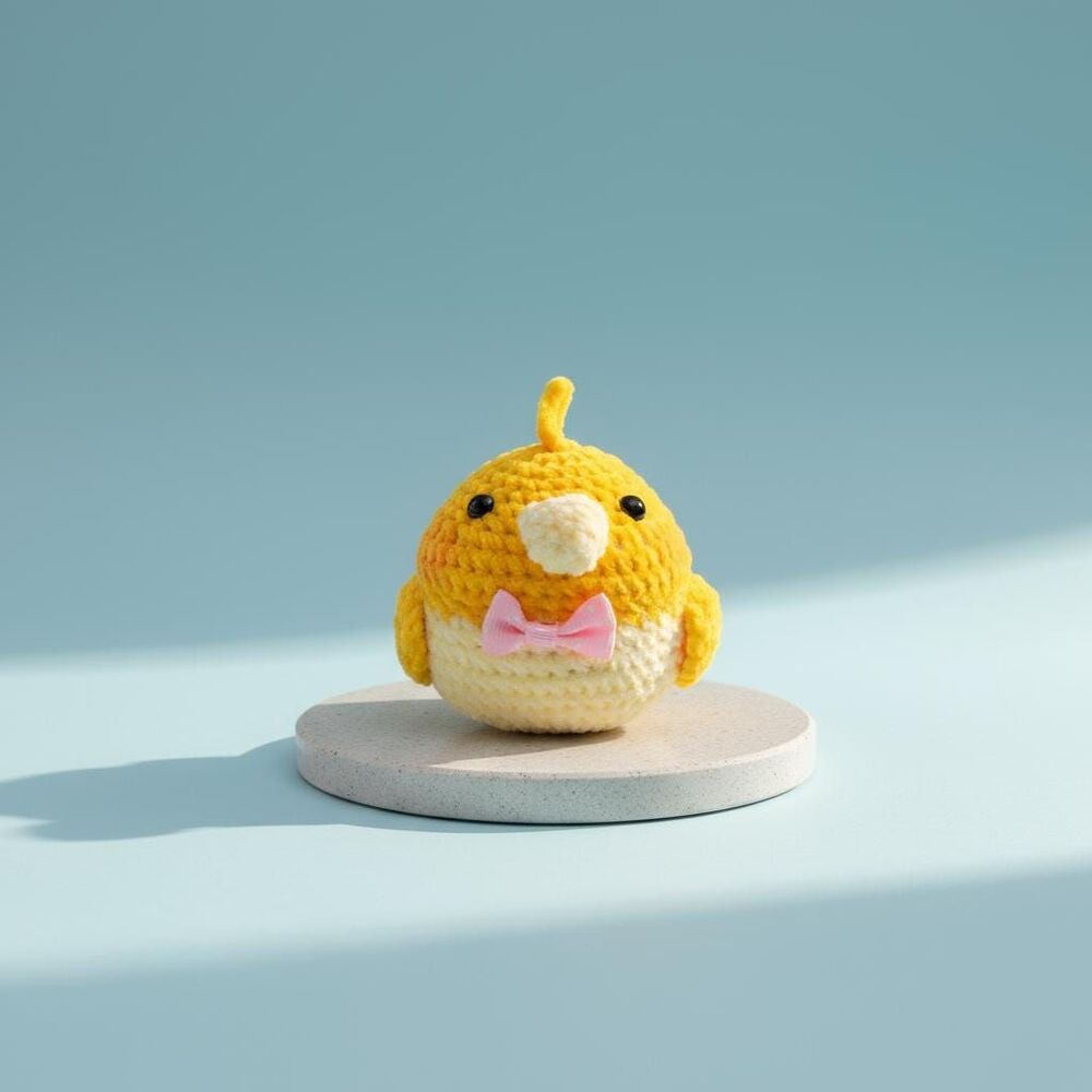 Handmade Crochet Bird Plush, Kawaii Yellow and Green Amigurumi Birds, Yarn Toy
